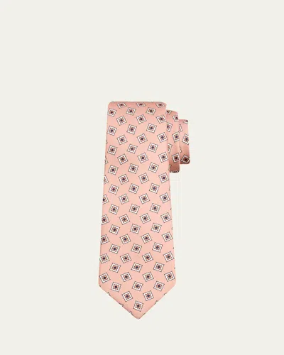 Kiton Men's Square Medallion Silk 7-fold Tie In Multi