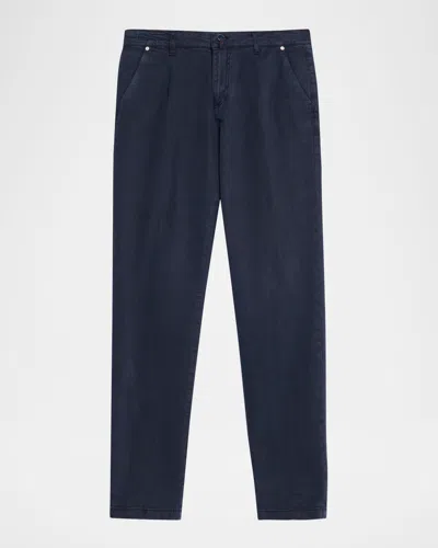Kiton Men's Straight Fit Flat-front Pants In Blue