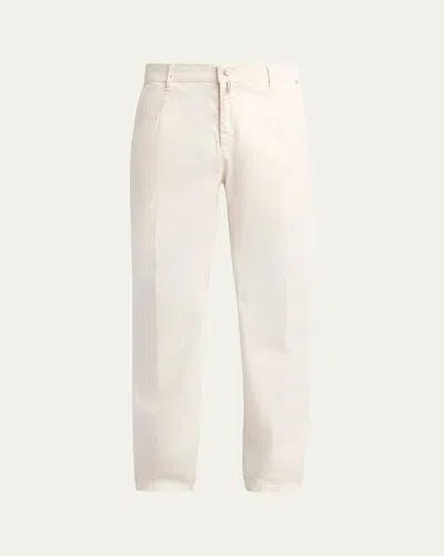 Kiton Men's Straight Leg Cotton-stretch Pants In Neutral