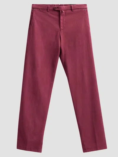 Kiton Men's Stretch Tapered Leg Flat-front Trousers In Purple
