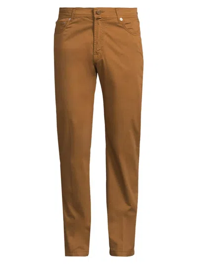 Kiton Men's Stretch-cotton 5-pocket Pants In Brown