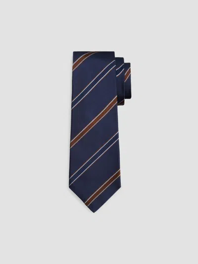 Kiton Men's Striped Silk Tie In Navy