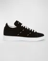 Kiton Handcrafted Leather Sneakers Contrasting Sole In Blk