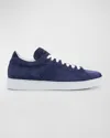 Kiton Suede Low Top Sneakers In Blu