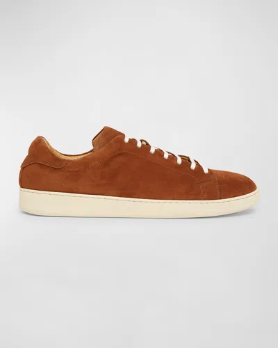 Kiton Men's Suede Low-top Sneakers In Lt Brwn