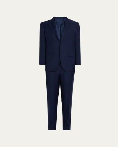 Kiton Men's Super 160s Tonal Micro-stripe Suit In Navy