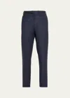 KITON MEN'S TEXTURED BLUE SUIT TROUSERS
