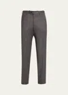 Shop Kiton Men's Textured Grey Suit Trousers In Gry