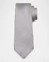 Kiton Men's Textured Neat Silk Tie In Gry