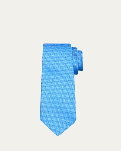 Kiton Men's Tonal Jacquard Silk 7-fold Tie In Blue