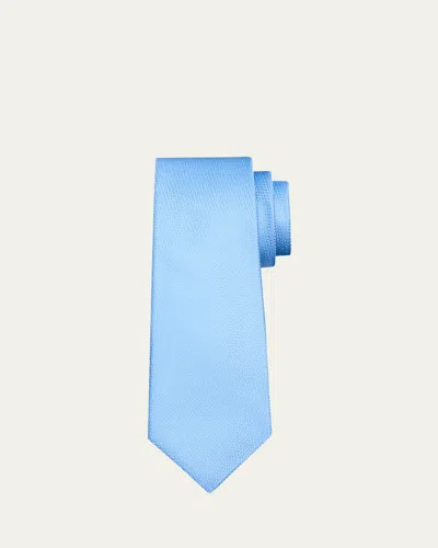 Kiton Men's Tonal Jacquard Silk 7-fold Tie In Blue