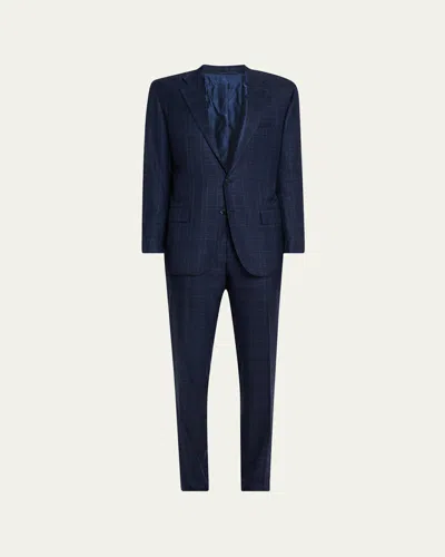 Kiton Men's Tonal Plaid Cashmere Two-piece Suit In Blue