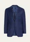 Kiton Men's Tonal Plaid Wool Suit In Navy