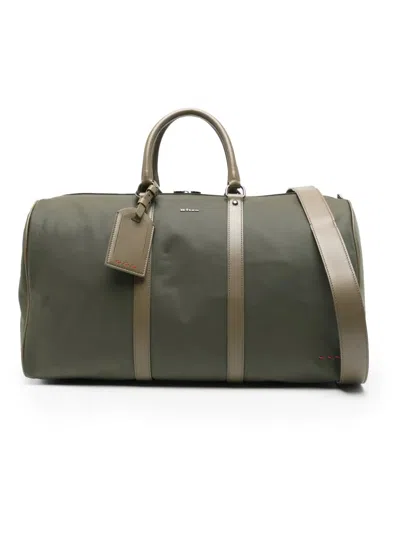 Kiton Men Travel Bag With Logo Tag In Green