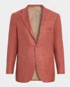 Kiton Men's Tweed Single-breasted Sport Coat In Red