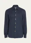 KITON MEN'S TWILL FLANNEL SPORT SHIRT