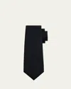 Kiton Men's Silk 7-fold Tie, Black In Black