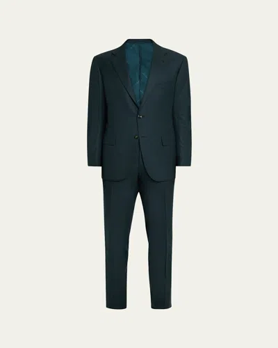 Kiton Men's Virgin Wool Modern-fit Suit In Green