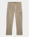 Kiton Men's Washed Flat-front Cargo Pants In Olive