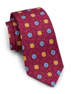 Kiton Men's Whispy Multi-medallion Silk Tie In Red