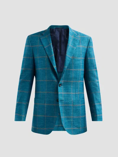 Kiton Men's Windowpane Checked Cashmere-blend Sport Coat In Green