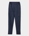 Kiton Men's Windowpane Pleated Stretch Pants In Blue