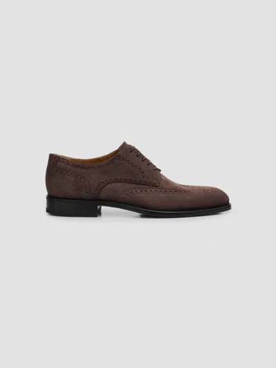 Kiton Men's Wingtip Suede Oxfords In Brown