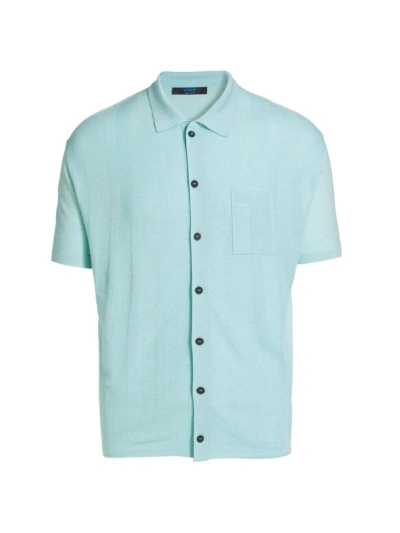 Kiton Men's Wool & Silk-blend Polo Shirt In Azure