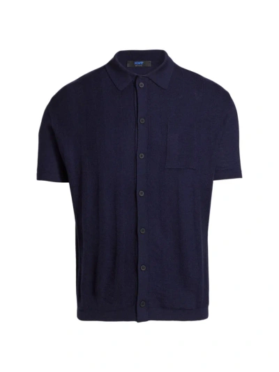 Kiton Men's Wool & Silk-blend Polo Shirt In Blue