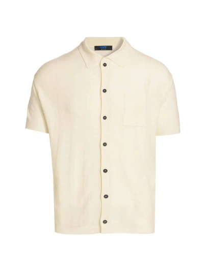 Kiton Men's Wool & Silk-blend Polo Shirt In White