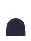 Kiton Men Wool Beanie Hat In Blue
