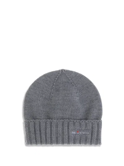 Kiton Men Wool Beanie Hat In Gray