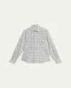 Kiton Men's Wool-blend Plaid Overshirt With Pockets In Pink