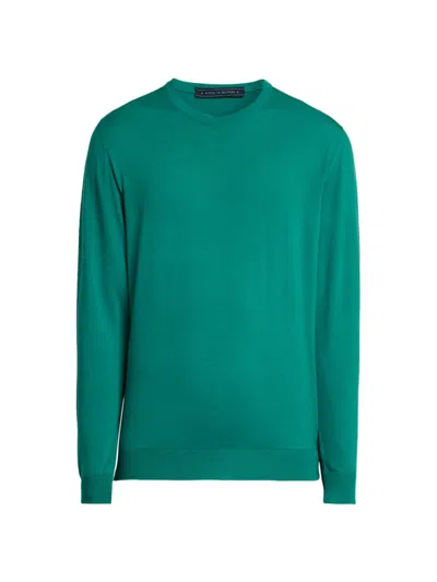 Kiton Men's Wool Crewneck Sweater In Animal Print