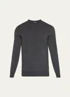 Kiton Men's Wool Crewneck Sweater In Gry