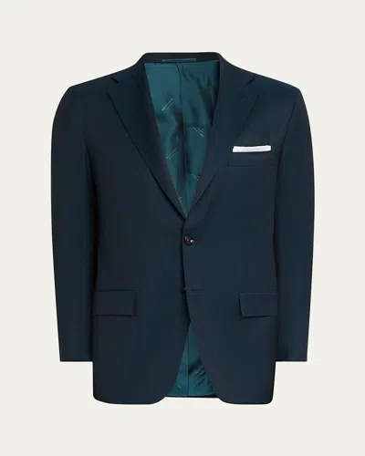 Kiton Men's Wool Micro-herringbone Two-piece Suit In Blue