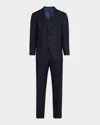 Kiton Men's Wool Pinstripe Suit In Dk Blu