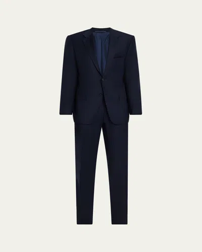 Kiton Men's Wool Single-breasted Two-piece Suit In Blue