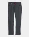 Kiton Men's Wool Straight Fit Five-pocket Pants In Gray