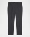 Kiton Men's Wool Twill Flat-front Trousers In Blue