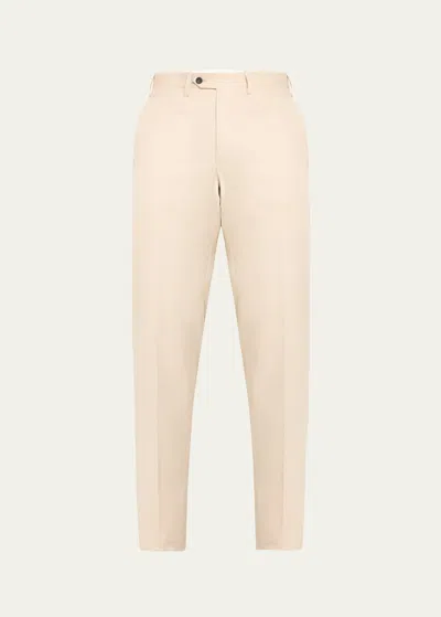 Kiton Men's Wool Twill Trousers In Lt Brwn