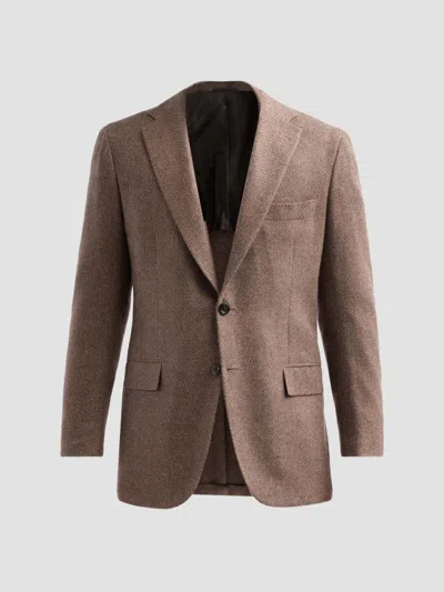 Kiton Men's Woven Cashmere Sport Coat In Brown