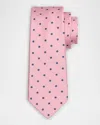 Kiton Men's Woven Dot Tie In Pink