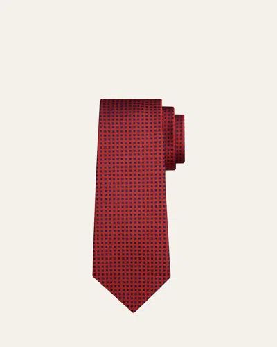 Kiton Men's Woven Silk Sevenfold Tie In Orange