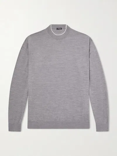 Kiton Merino Wool Sweater In Gray