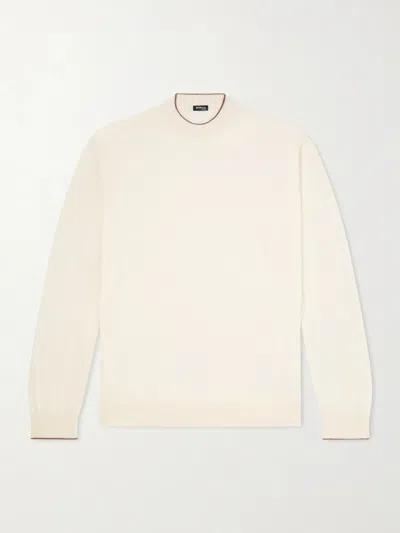 Kiton Merino Wool Sweater In White