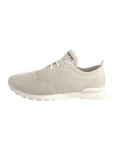 Pre-owned Kiton Mesh Accents Athletic Sneakers In Neutrals