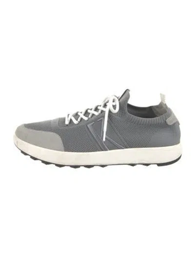 Pre-owned Kiton Mesh Printed Athletic Sneakers In Silver