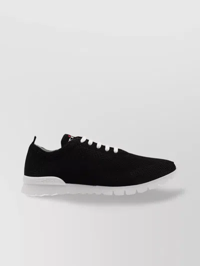 Kiton Mesh Upper Sneakers Rubber Sole In Black
