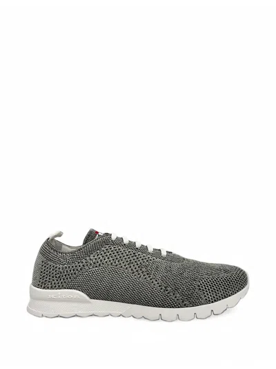 Kiton Mesh-knit Sneakers In Gray